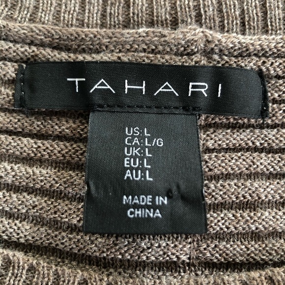 Tahari Light Brown "Button-Back" Sweater Large - Picture 5 of 7